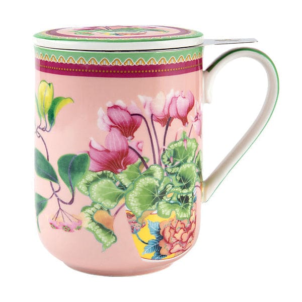 Maxwell & Williams MUGS Maxwell & Williams Gabby Malpas Jardin Mug With Infuser Cyclamen 340ml HV0386