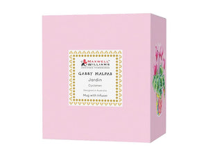 Maxwell & Williams MUGS Maxwell & Williams Gabby Malpas Jardin Mug With Infuser Cyclamen 340ml HV0386