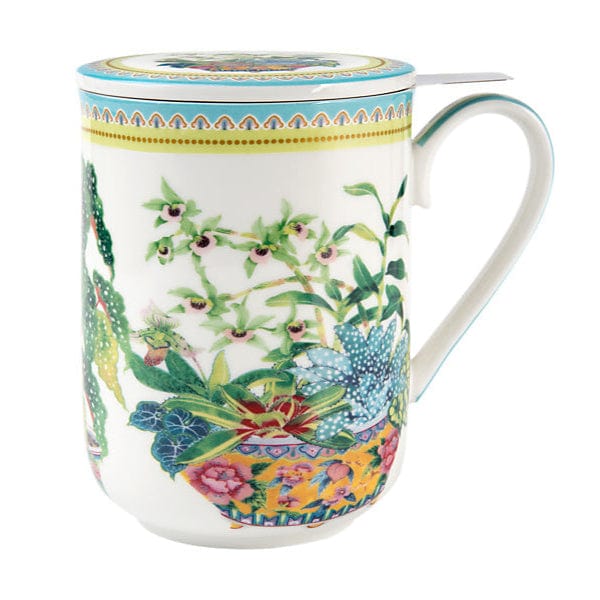 Maxwell & Williams MUGS Maxwell & Williams Gabby Malpas Jardin Mug With Infuser Orchid 340ml HV0387
