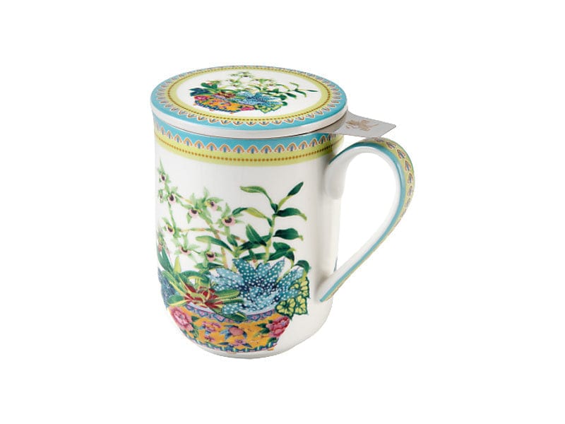 Maxwell & Williams MUGS Maxwell & Williams Gabby Malpas Jardin Mug With Infuser Orchid 340ml HV0387