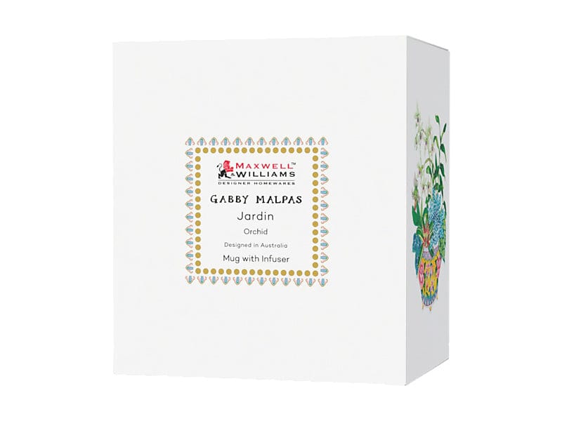 Maxwell & Williams MUGS Maxwell & Williams Gabby Malpas Jardin Mug With Infuser Orchid 340ml HV0387