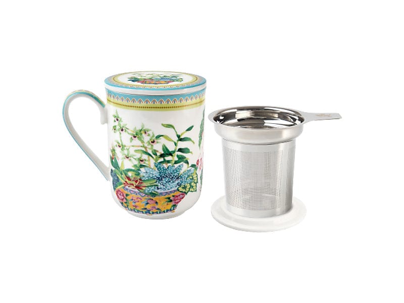 Maxwell & Williams MUGS Maxwell & Williams Gabby Malpas Jardin Mug With Infuser Orchid 340ml HV0387