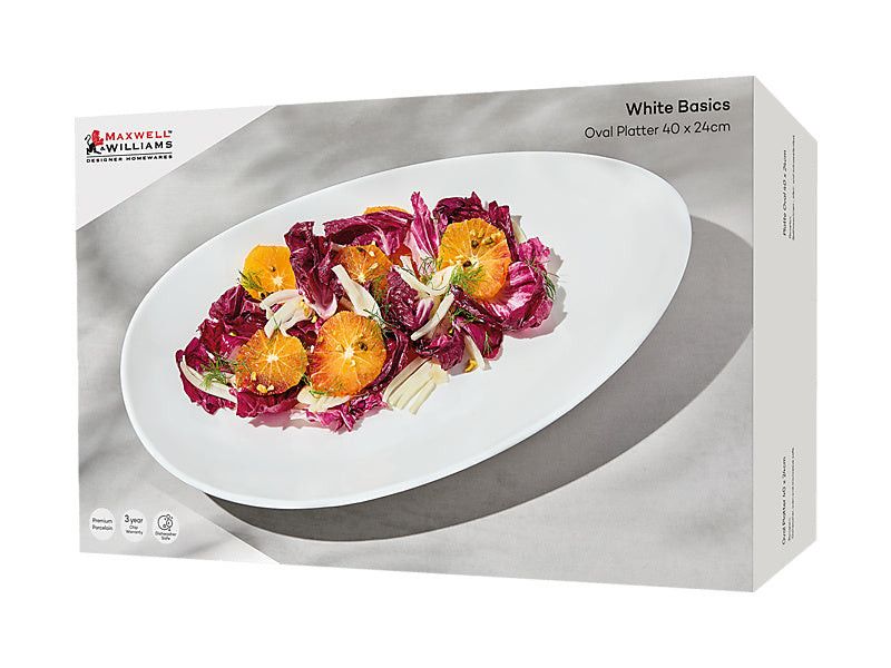 Maxwell & Williams Platter Maxwell & Williams White Basics Oval Platter 40x24cm RF0054