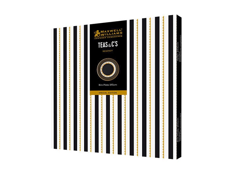Maxwell & Williams Side Plate Maxwell & Williams Teas & C’s Regency Rim Plate Black 19.5cm HV0487