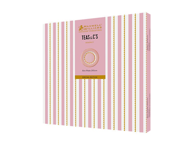 Maxwell & Williams Side Plate Maxwell & Williams Teas & C’s Regency Rim Plate Pink 19.5cm HV0499