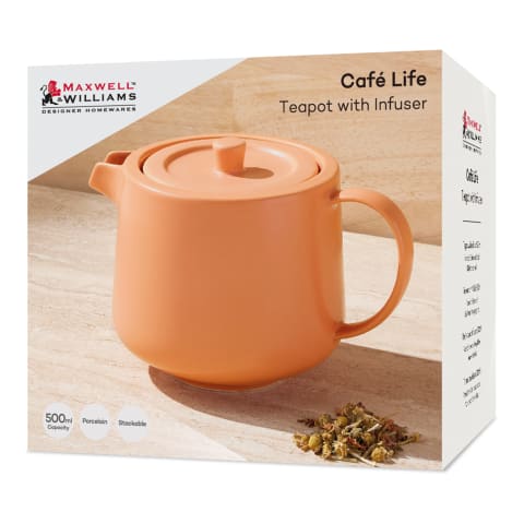 Maxwell & Williams Teapot Maxwell & Williams Cafe Life Teapot With Infuser 500ML Apricot DI0552