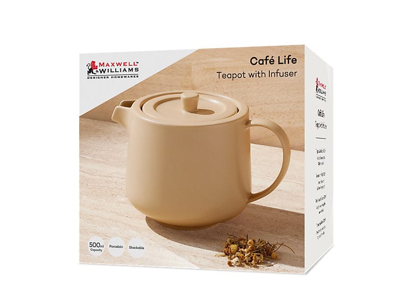 Maxwell & Williams Teapot Maxwell & Williams Cafe Life Teapot With Infuser 500ML Sand DI0512