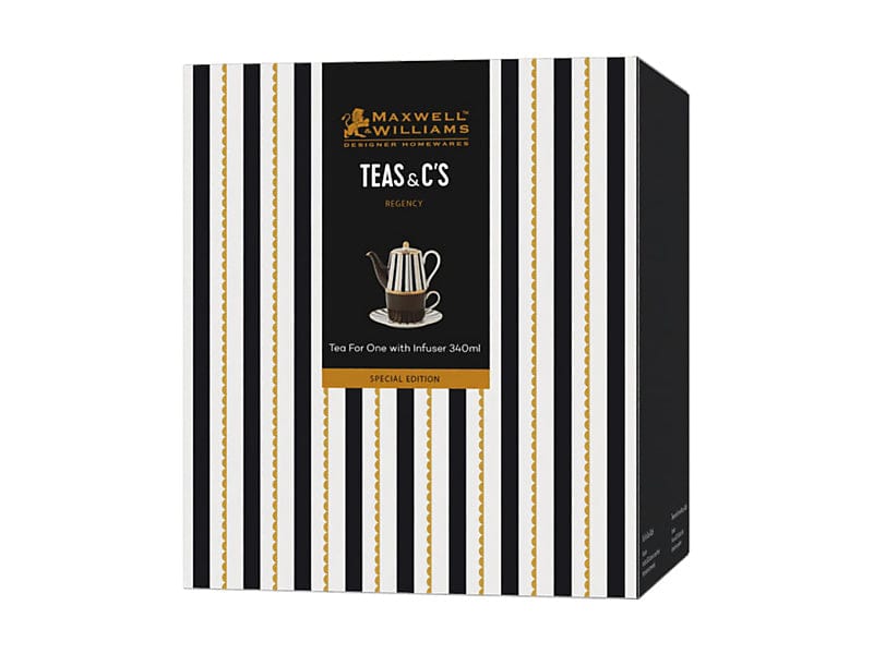 Maxwell & Williams Teapot Maxwell & Williams Teas & C'S Tea for One With Infuser Black 340ml HV0481