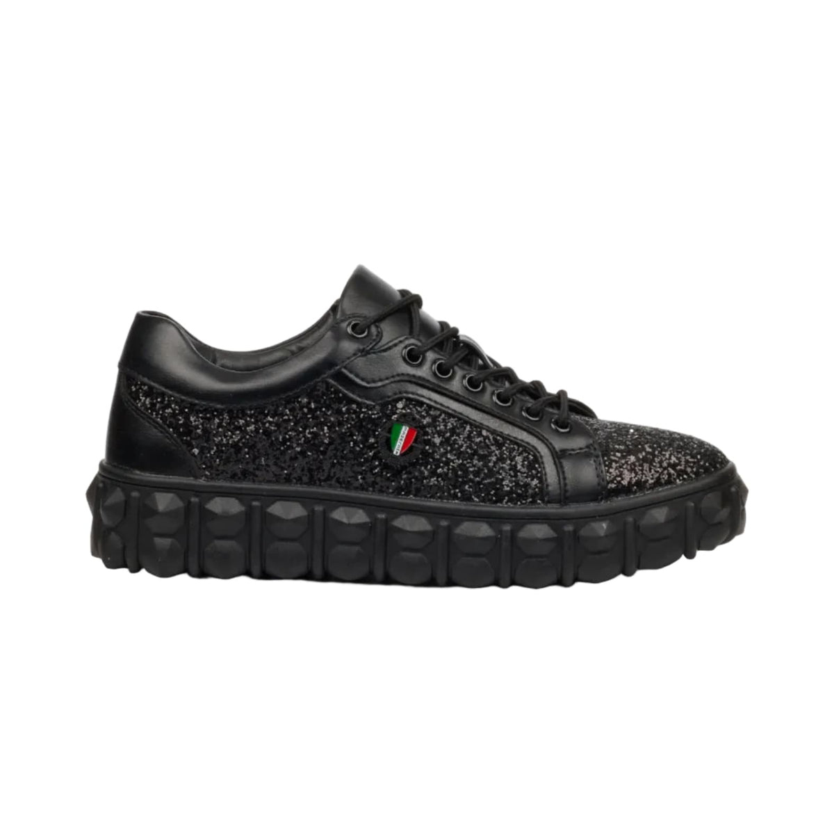 Mazerata Casual Shoes Mazerata Mens Pigale 10 Rhinestone Sneakers – Black