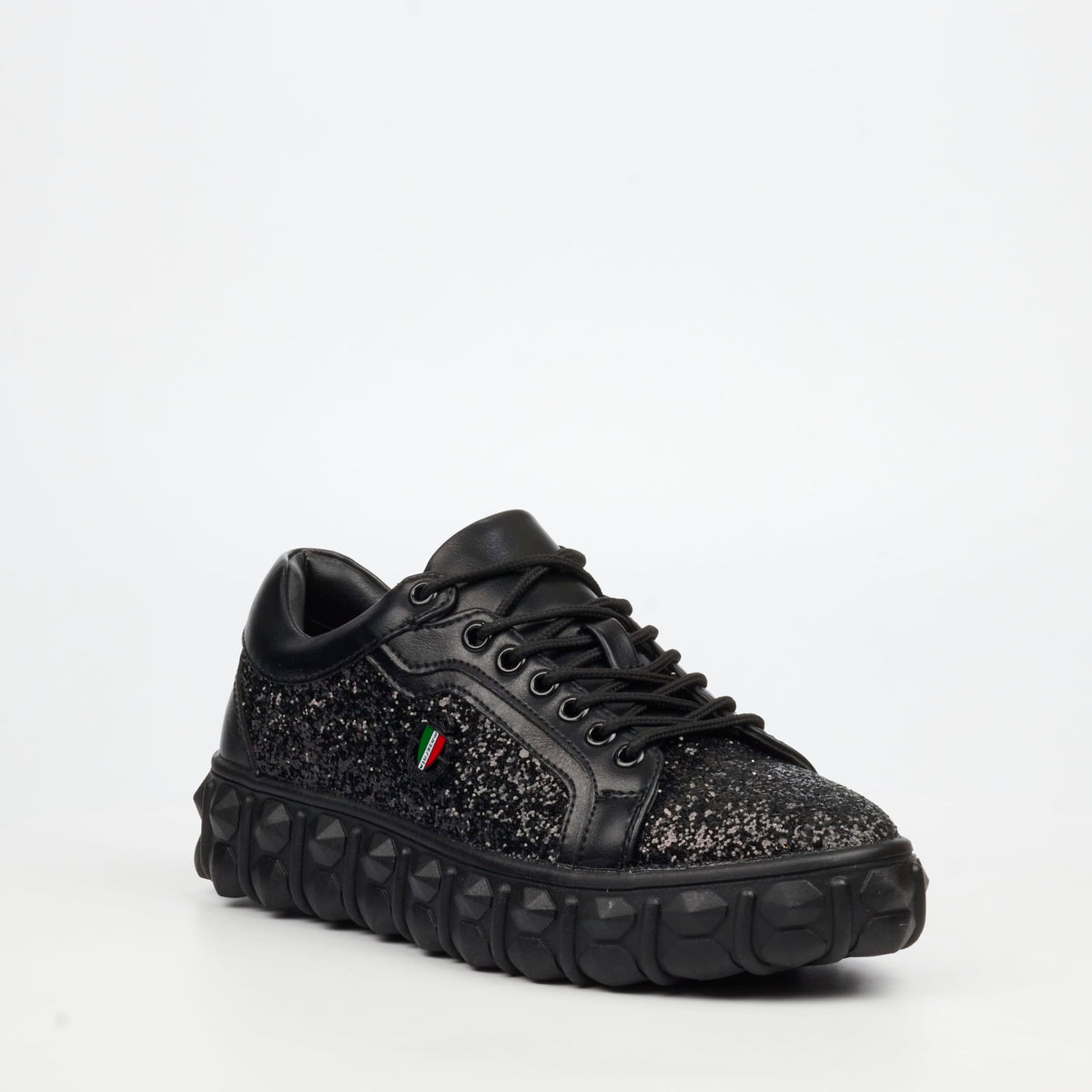 Mazerata Casual Shoes Mazerata Mens Pigale 10 Rhinestone Sneakers – Black