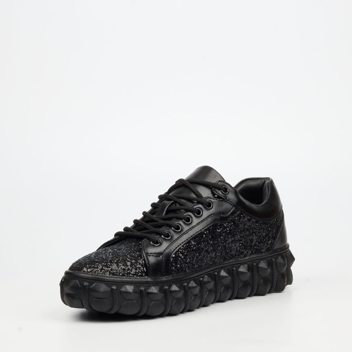 Mazerata Casual Shoes Mazerata Mens Pigale 10 Rhinestone Sneakers – Black