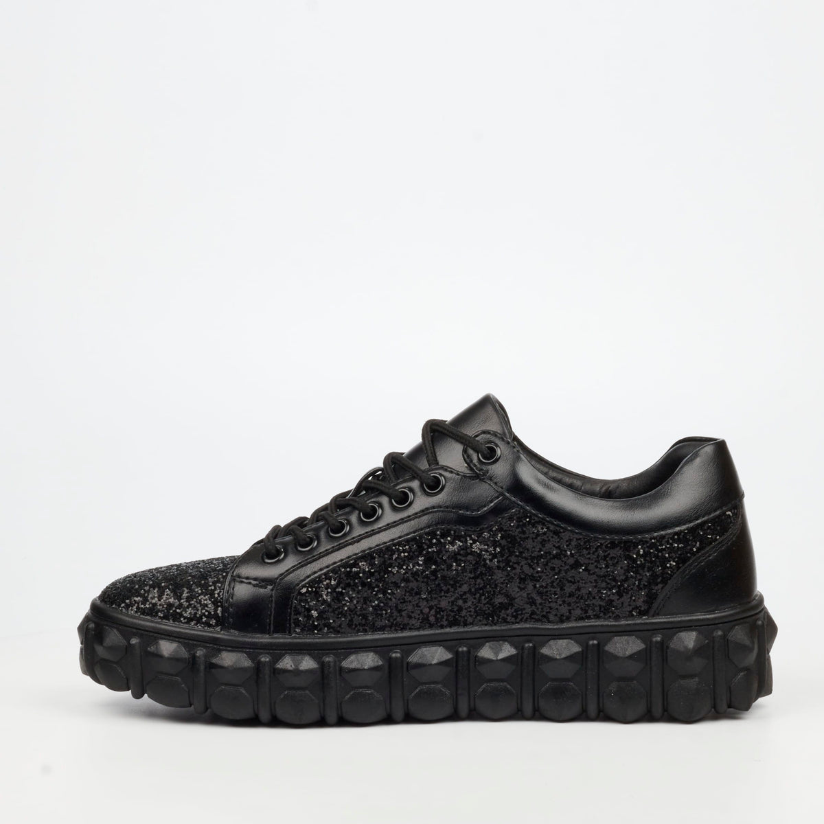 Mazerata Casual Shoes Mazerata Mens Pigale 10 Rhinestone Sneakers – Black