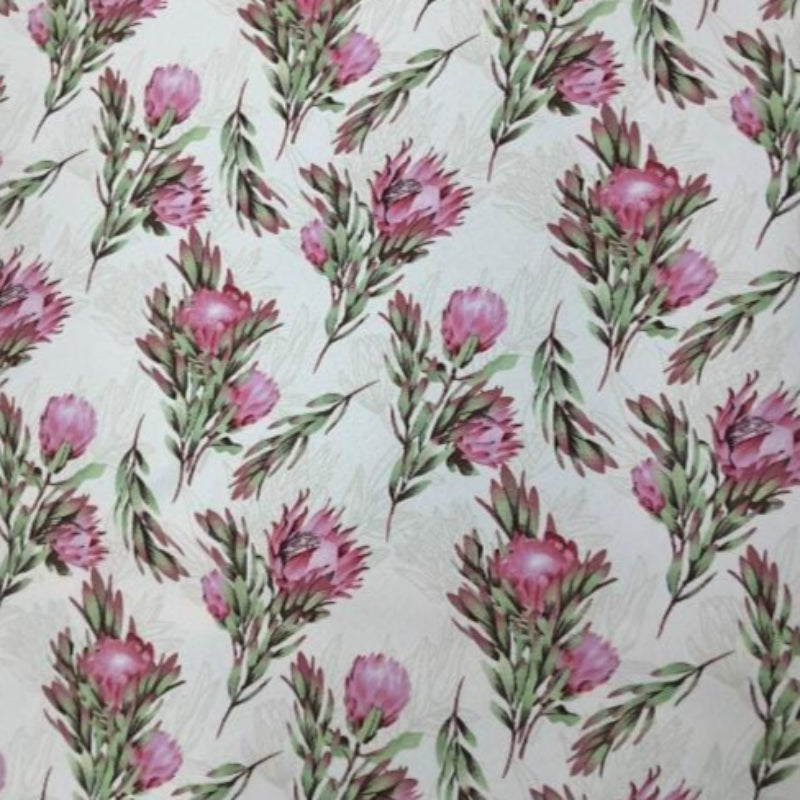 mazz Mini Matt Cream Printed Mini Matt Design 32 Protea Collection  140 cm (7821264420953)