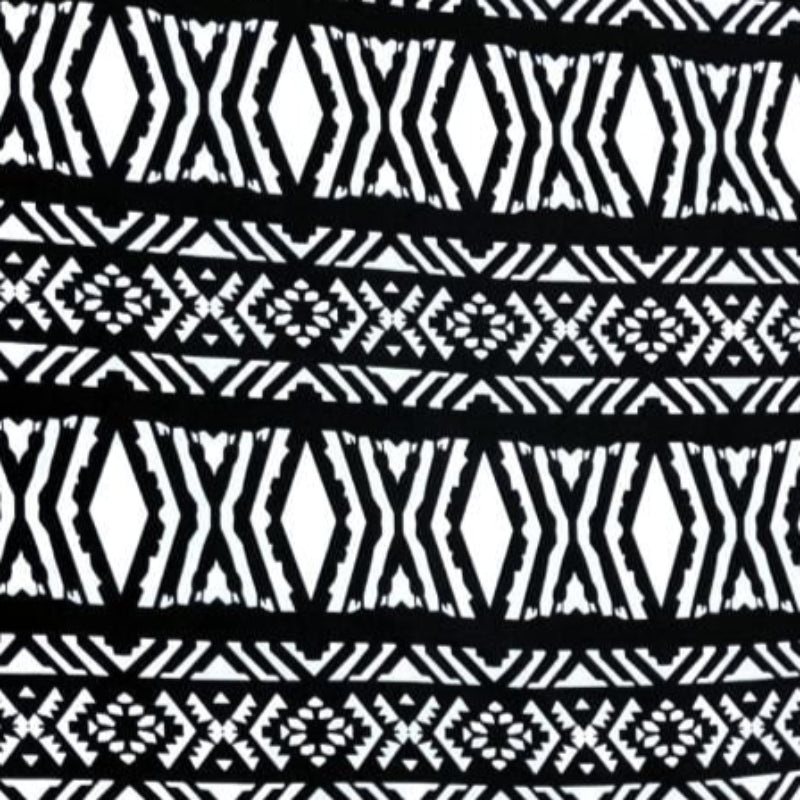 mazz Mini Matt Fabric Black Printed Mini Matt Design 11 MaXhosa Collection 140 cm (7821321338969)