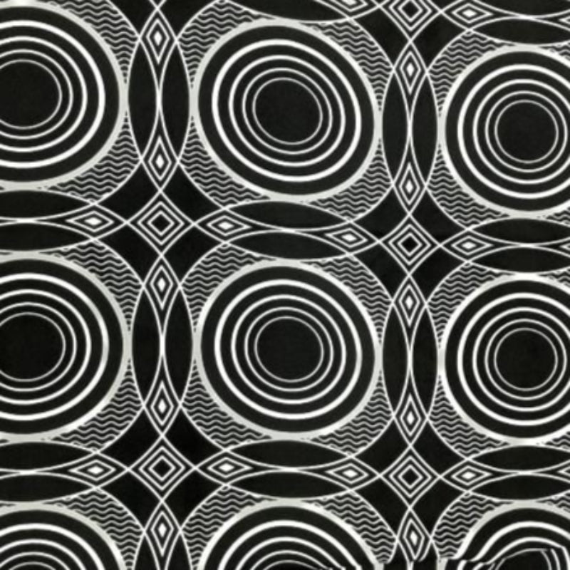 mazz Mini Matt Fabric Black Printed Mini Matt Design 9 MaXhosa Collection 140 cm (7821305348185)