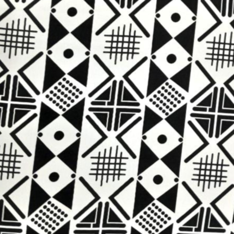 mazz Mini Matt Fabric White Printed Mini Matt Design 2 MaXhosa Collection 140 cm (7821301547097)