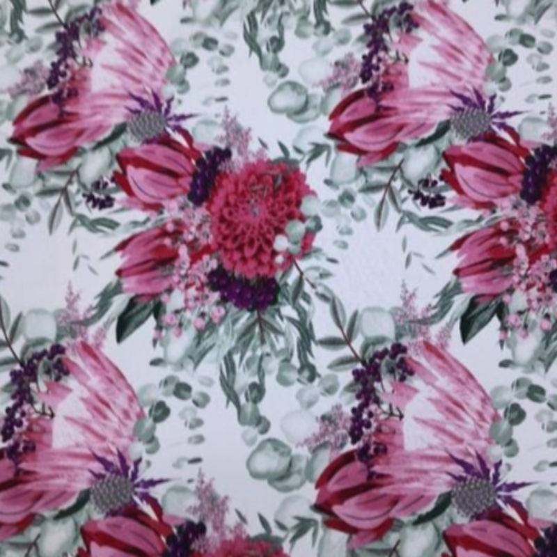 mazz Mini Matt Fabric White Printed Mini Matt Design 66 Fynbos Collection  140 cm (7821264257113)
