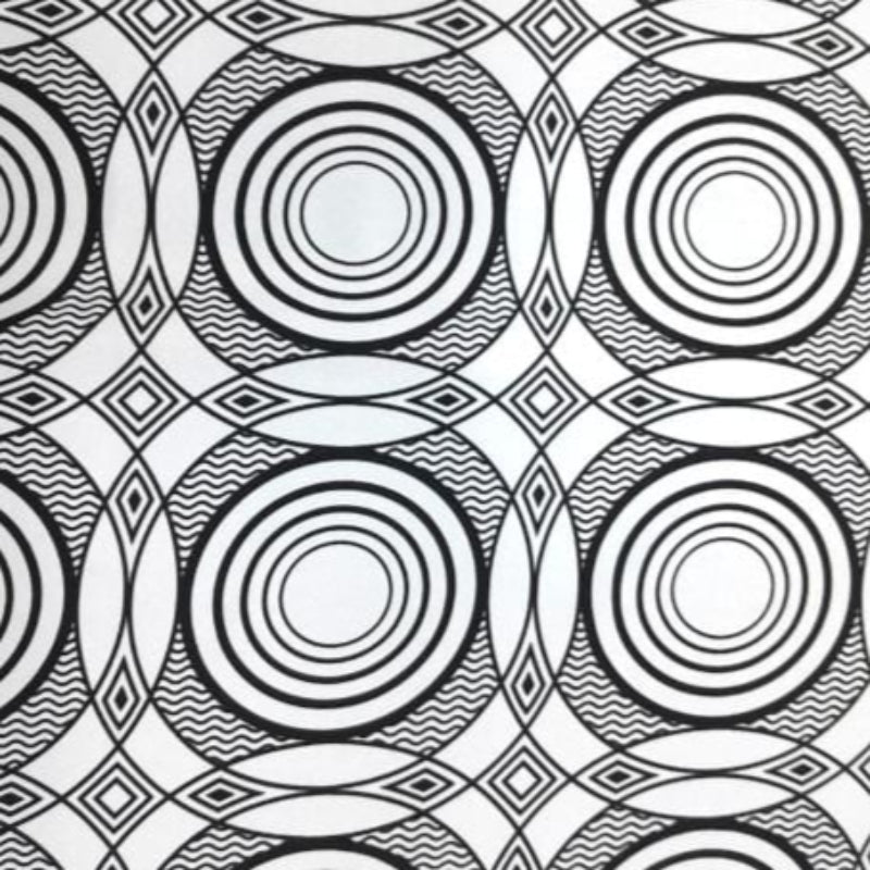 mazz Mini Matt Fabric White Printed Mini Matt Design 9 MaXhosa Collection 140 cm (7821305348185)