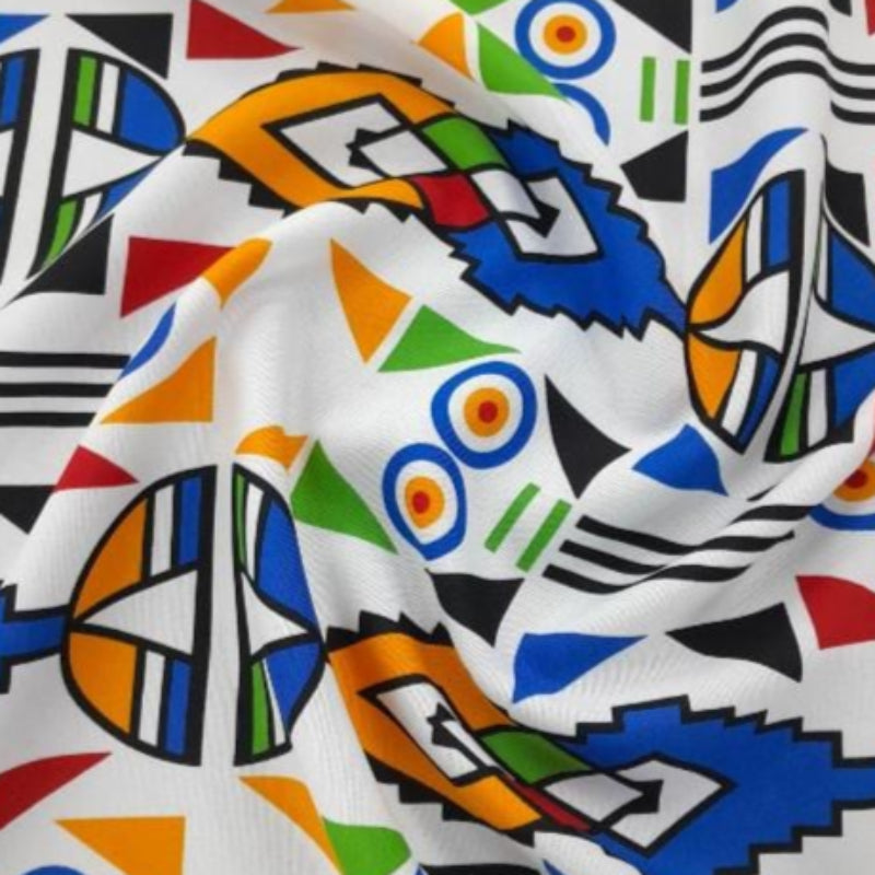 mazz Mini Matt Printed Mini Matt Design 3 Ndebele Navy 140 cm (7821260390489)