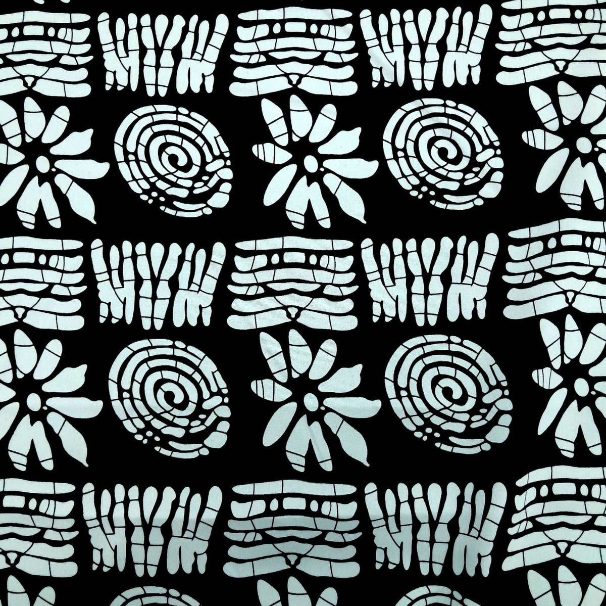 Mazztex Aadil Mini Matt Fabric Black Printed Mini Matt MaXhosa Wave 140 cm