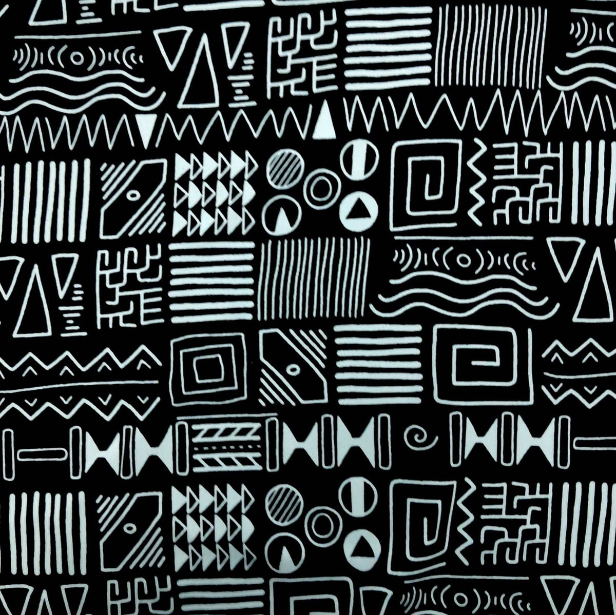 Mazztex Aadil Mini Matt Fabric Black Printed Mini Matt MaXhosa Zodiac 140 cm