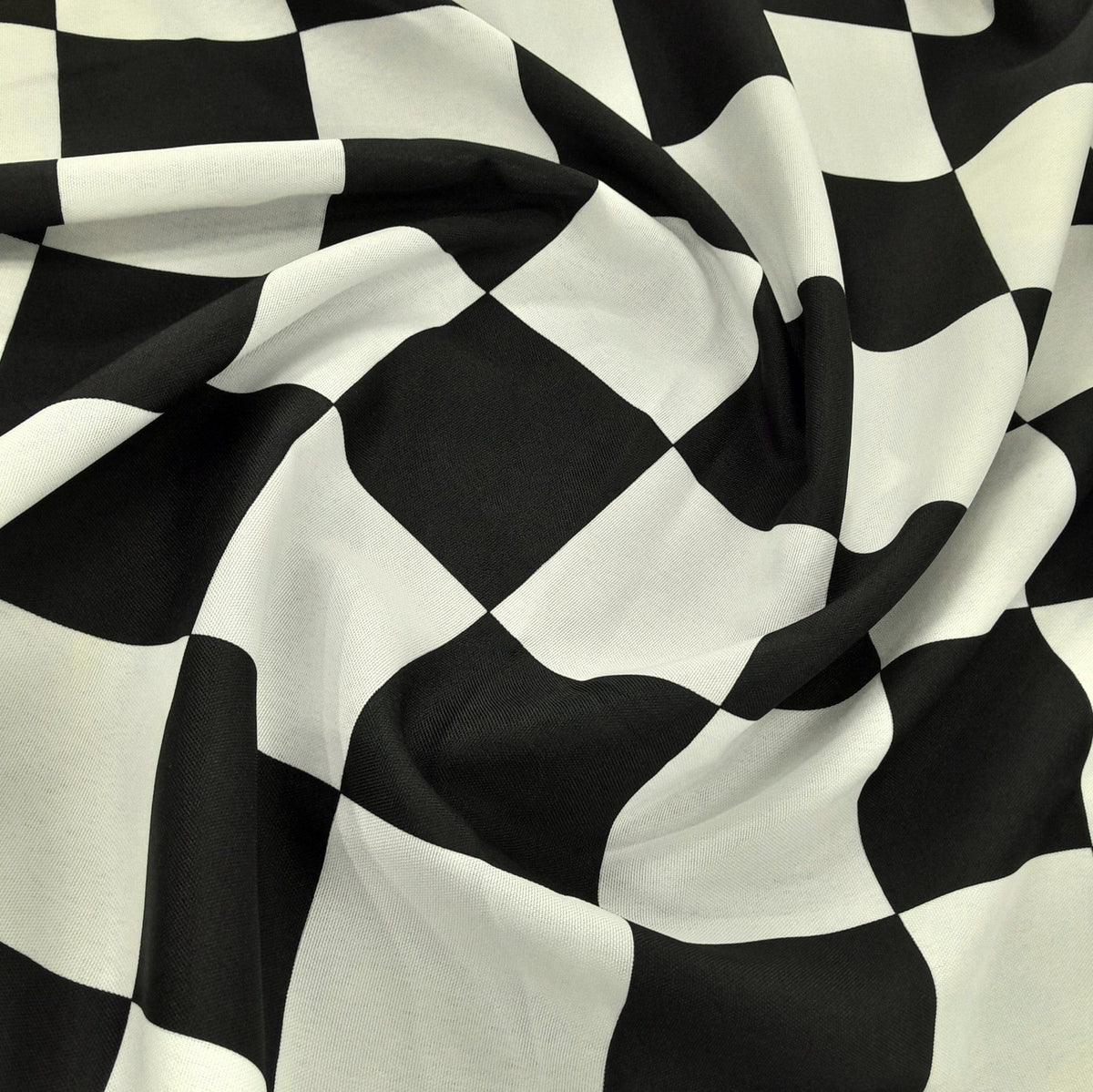 Mazztex Aadil Mini Matt Fabric Fabric Printed Mini Matt Big Blocks Black 140 cm