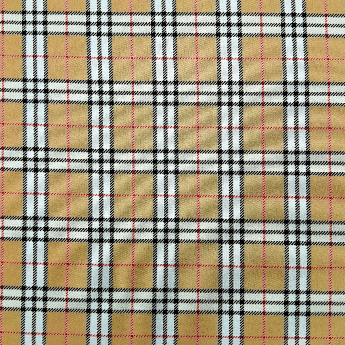 Mazztex Aadil Mini Matt Fabric Printed Mini Matt Check Beige 140 cm