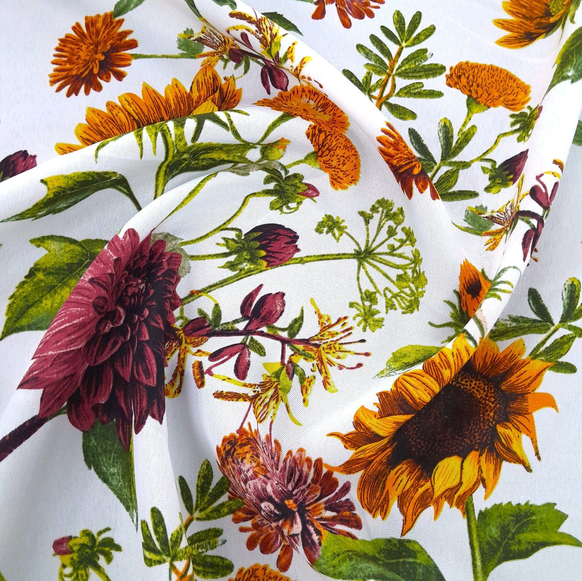 Mazztex Aadil Mini Matt Fabric Printed Mini Matt Sunflower 140 cm