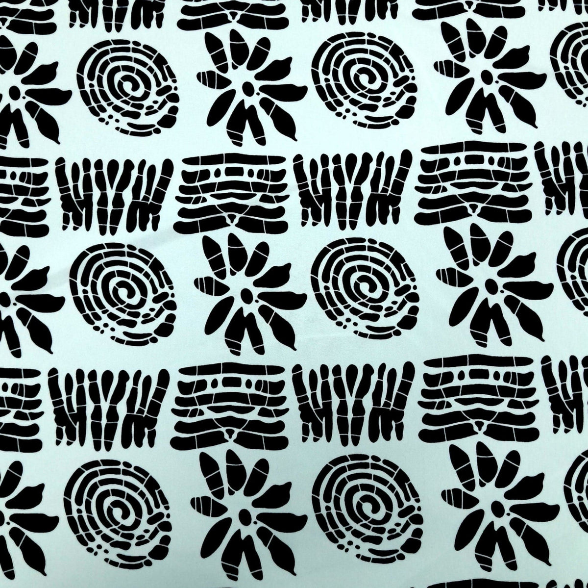 Mazztex Aadil Mini Matt Fabric White Printed Mini Matt MaXhosa Wave 140 cm