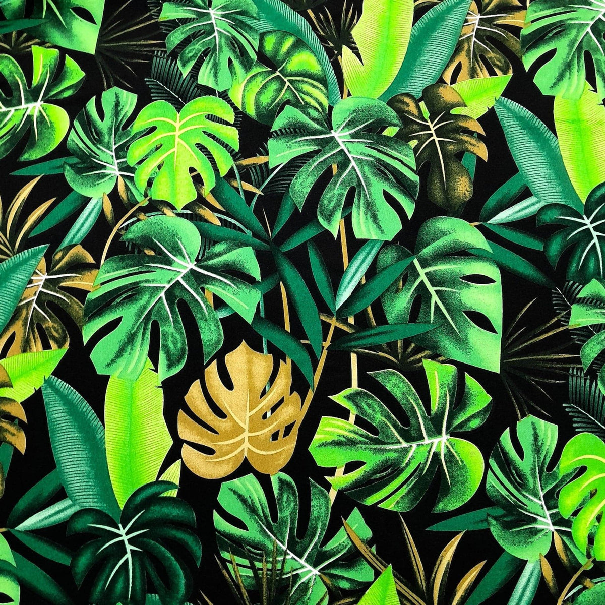 Mazztex Aadil Mini Matt Fabric Yellow Printed Mini Matt Tropical 140 cm