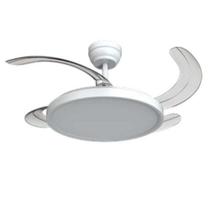 Olite OLF-3CCT-RDIM-WH White 42 Inch Retractable 4 Blade Fan 3CCT Dimmable.