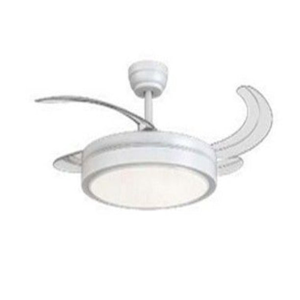 Olite OLF-3CCT-THR-W White 42 Inch Retractable 4 Blade Fan 3CCT Dimmable.