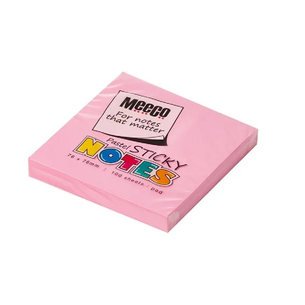 Meeco School Stationery Meeco Sticky Notes 76X76 Pink