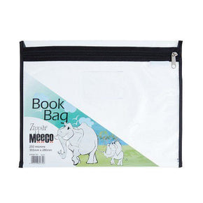 Meeco Tech & Office Meeco A4 Book Bag Clear Pvc With Zip Black (7409307091033)