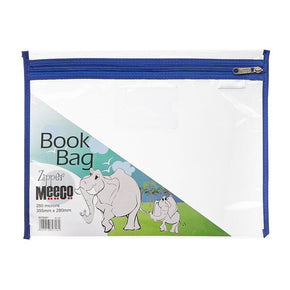 Meeco Tech & Office Meeco A4 Book Bag Clear Pvc With Zip Blue (7409287626841)