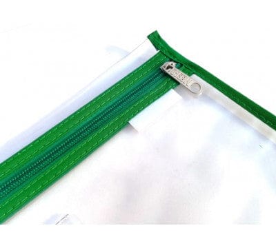 Meeco Tech & Office Meeco A4 Book Bag Clear Pvc With Zip Green (7409305124953)