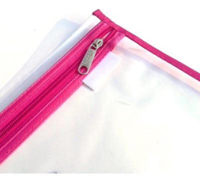 Meeco Tech & Office Meeco A4 Book Bag Clear Pvc With Zip Pink (7409303978073)