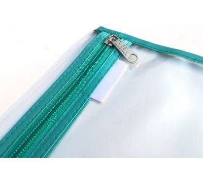 Meeco Tech & Office Meeco A4 Book Bag Clear Pvc With Zip Turquoise (7409305288793)