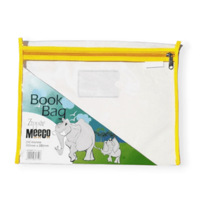 Meeco Tech & Office Meeco A4 Book Bag Clear Pvc With Zip Yellow (7409280876633)