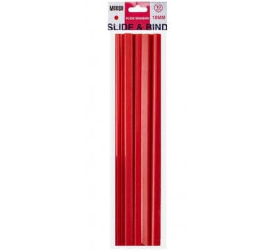 Meeco Tech & Office Meeco Slide Binder 10mm  Red- 10 Pack (7347265175641)
