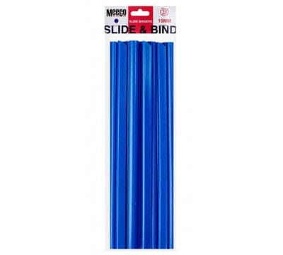 Meeco Tech & Office Meeco Slide Binder 15mm Blue 10 Pack (7335594688601)