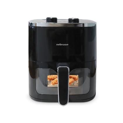 Mellerware AIR FRYER Mellerware Air Fryer With Viewing Window Manual Operation Non-Stick Black 4.6L 1450W 27460