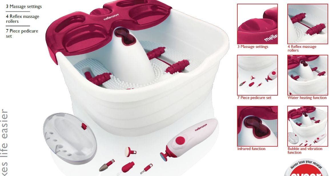 Mellerware Clothes Dryer Mellerware Pamper 60W Pack Foot Spa & Pedicure Set White (7297941143641)