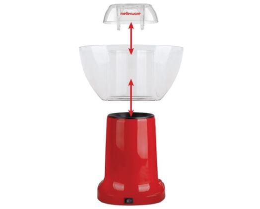 Mellerware HAND MIXER Mellerware 1200W Popcorn Maker Plastic Red 4.5 Litre "Pop & Go"