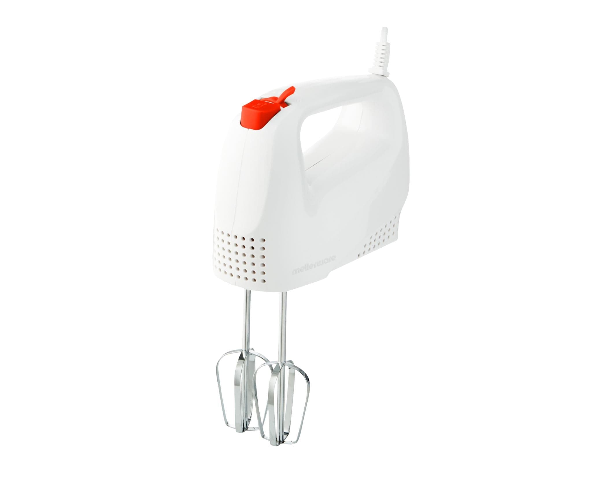 Mellerware Mixo 100W Hand Mixer With Dough Hooks & Beaters Chrome White 5  Speed for Sale ✔️ Lowest Price Guaranteed