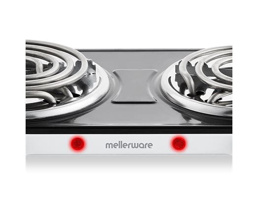 Mellerware HOTPLATE Mellerware Hotplate Double Powder Coat Black & White Spiral Plate 2500W Powerplus 27200DP (7456705380441)