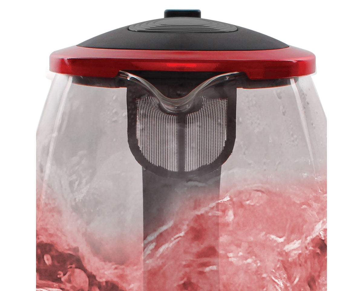 Mellerware KETTLE Mellerware Kettle 360 Degree Cordless Glass Red 1.7 Litre 2200W Azure (6779205156953)
