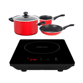 Mellerware POTS Mellerware Capri 1800W 5 Piece Black Induction Cooker And Pot Set
