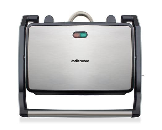 Mellerware WOK Mellerware Panini Press 2 Slice Stainless Steel Black Grill Plate 800W Compacto (6781654958169)