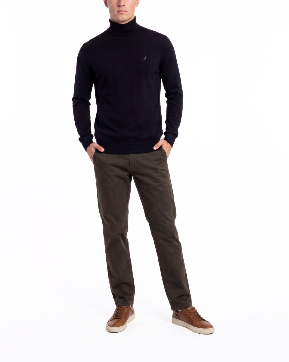 Polo Men's Long Sleeve Roll Neck Black 0070764.